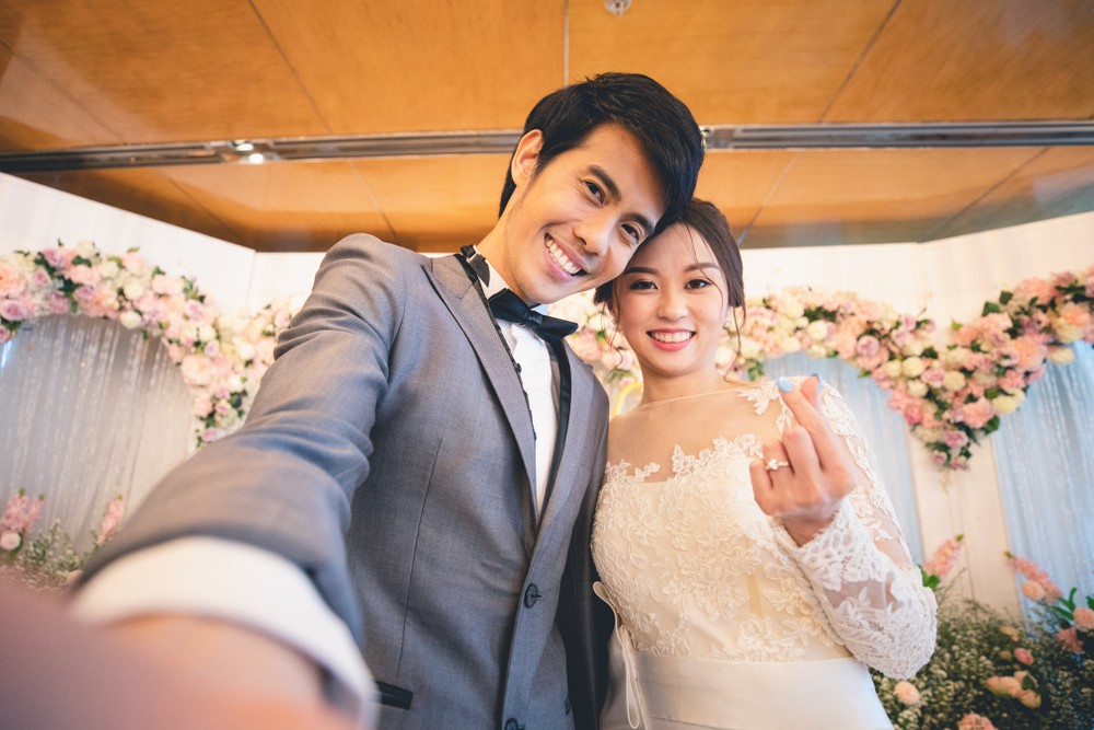 A young couple enjoying their wedding in Chiang Mai.