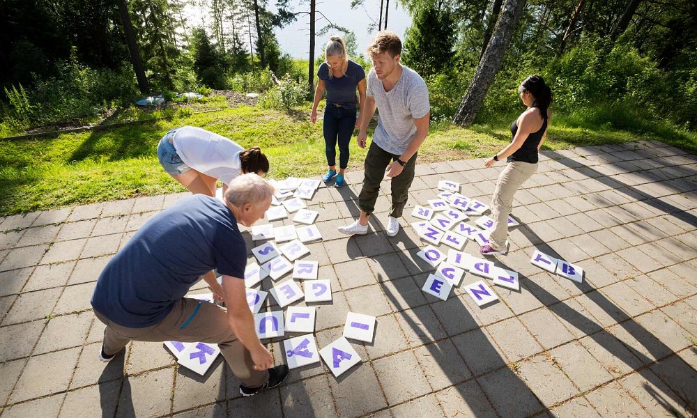 A team-building game asking teams to solve a puzzle